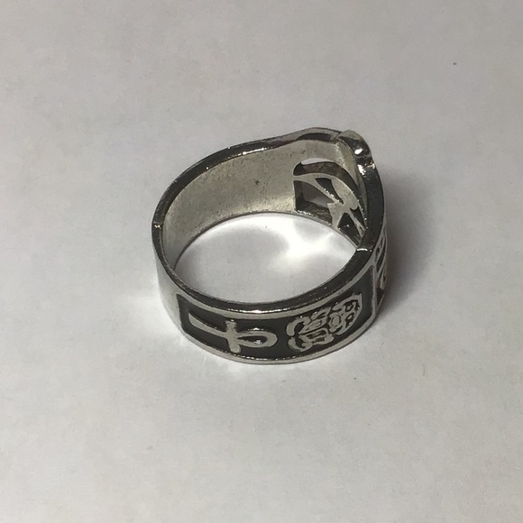 Egyptian Eye of Horus Ankh Scarab Beetle ring - Picture 3 of 5